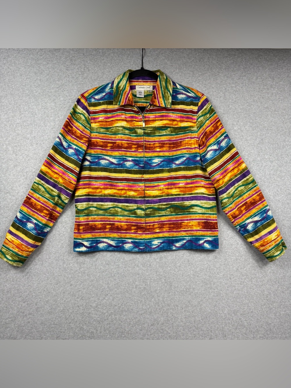 Coldwater Creek Multicolor Southwestern Striped Full Zip Jacket Women’s Small